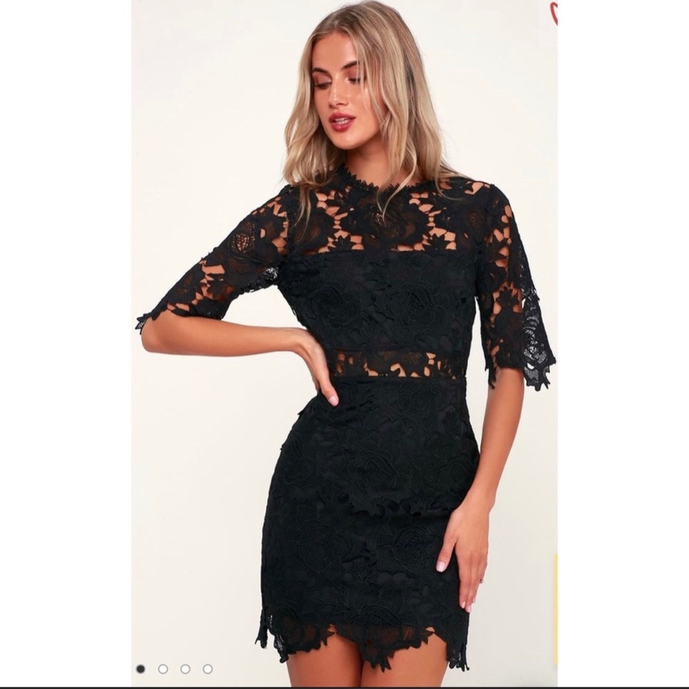 Lulus A Fine Romance lace sheat dress NWT